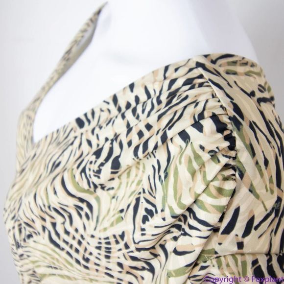 NEW Eloquii wrapped flutter sleeves animal print dress, size 24 - Picture 10 of 16